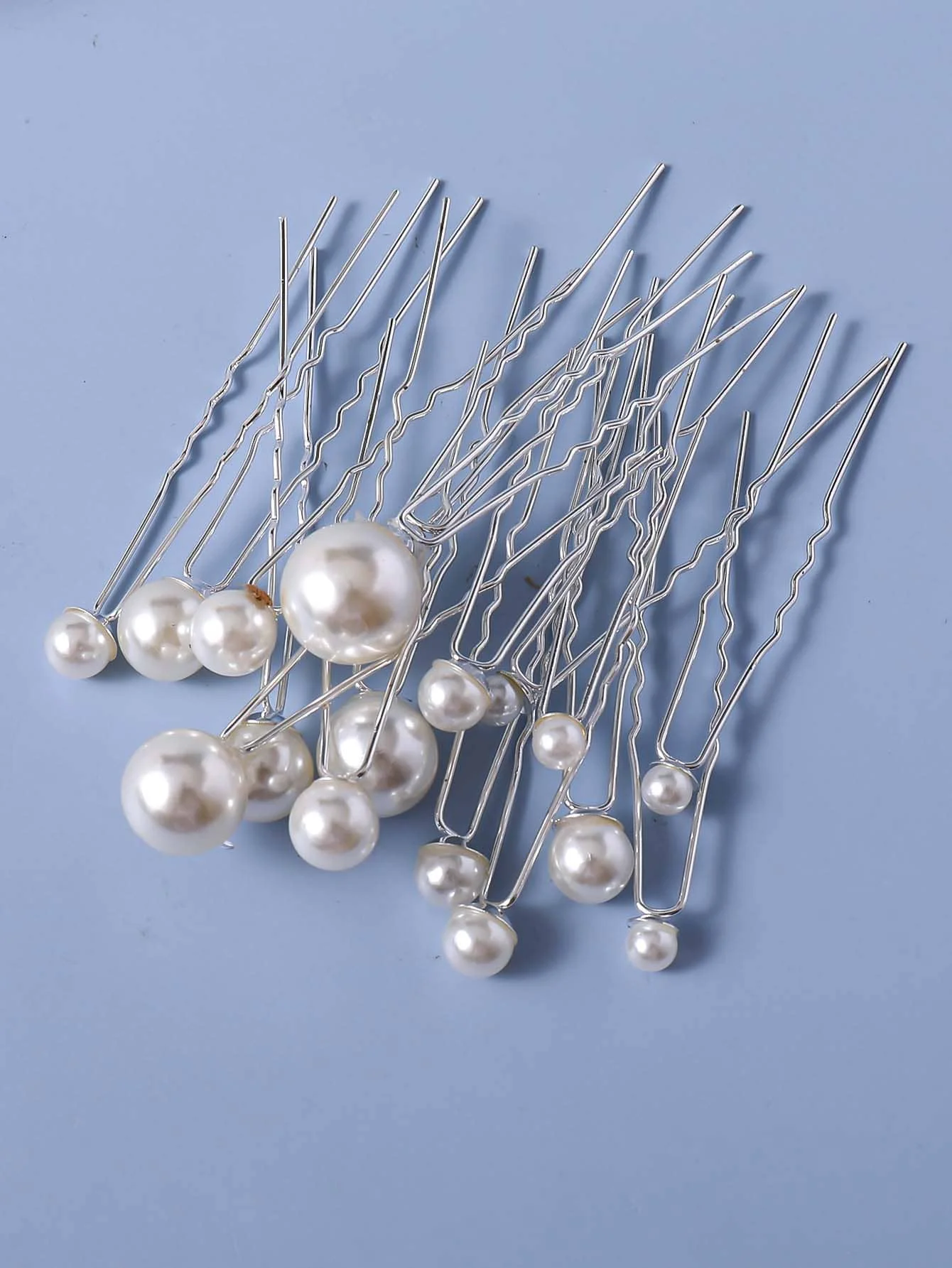 18PCS 유행 우아하고 간단한 진주 머리핀 헤드 피스 세트 웨딩 드레스 헤드 피스