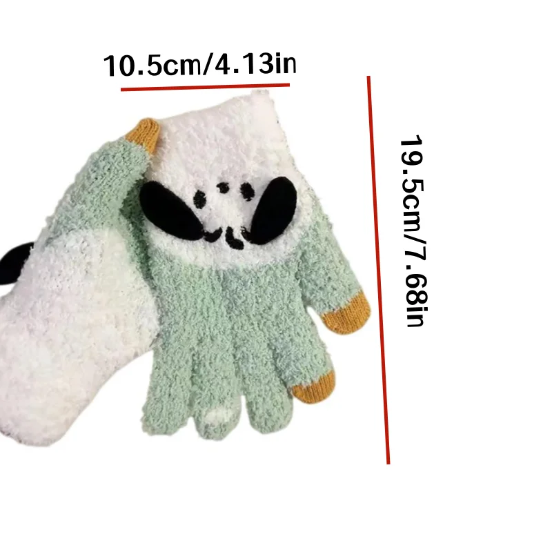 قطعتان (زوج واحد) 4 ألوان للاختيار من بينها، قفازات دافئة وباردة مقاومة للشتاء، لطيفة، متوافقة مع شاشة اللمس، قطيفة، سميكة، أساسية لركوب الدراجات، قفازات دافئة، هدية رائعة للعطلات