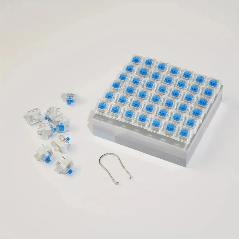 50/100pcs Mechanical Keyboard Switches Blue Black Red Brown Cross Stem Hot Swappable DIY Switch with Keycap Puller