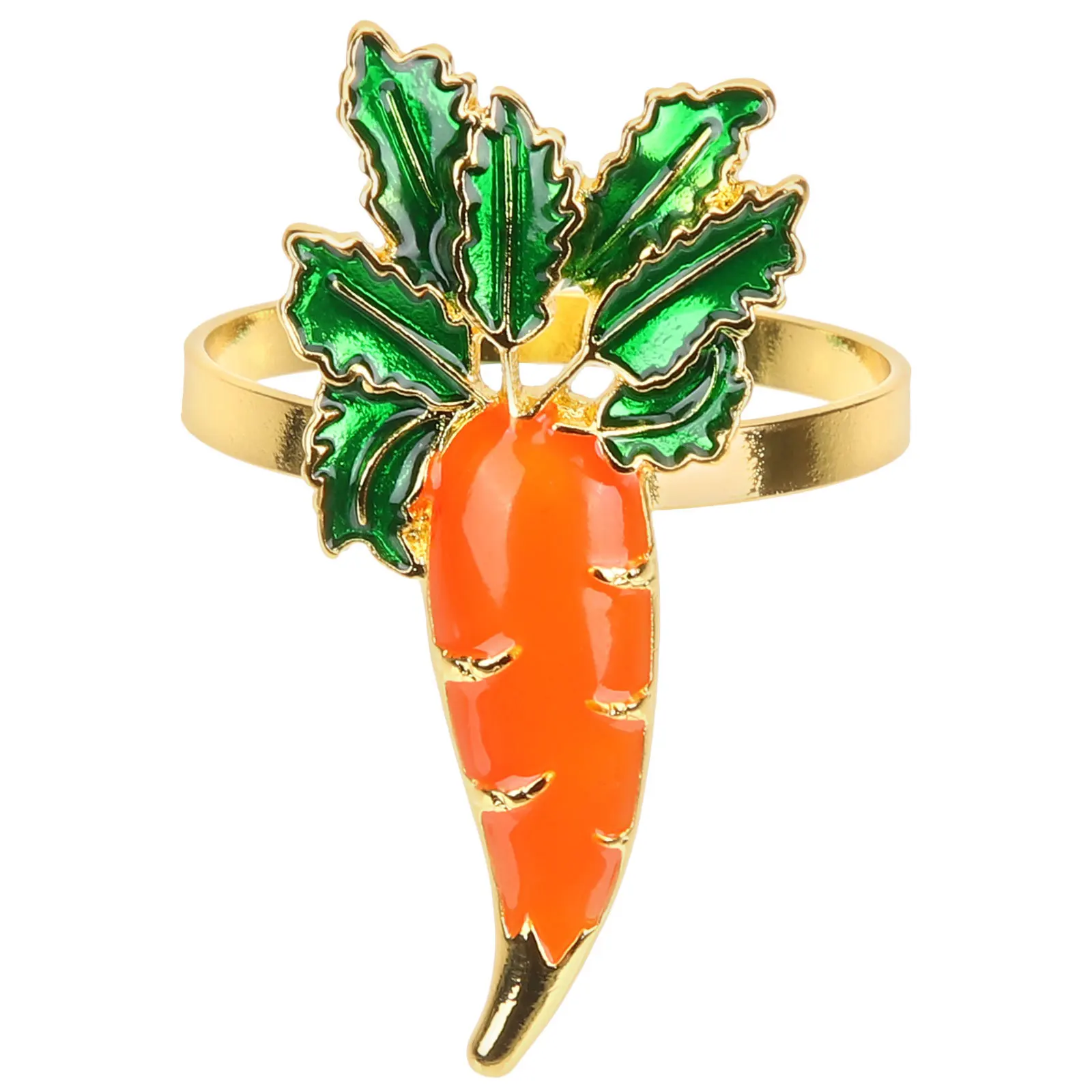 

4Pcs Napkin Rings Elegant Carrot Design Alloy Metal Decorative for Holiday Party Banquet Tableware Accessories Napkin Ring