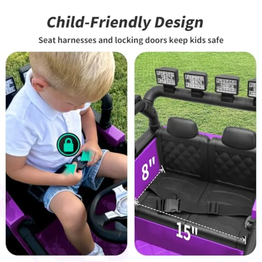 Ride on Car Toy 24V Auto elettrica con telecomando 2x200W Motori - Viola