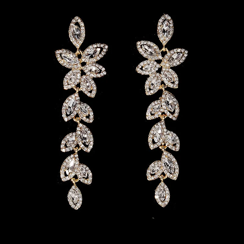 Zircon Hoop Drop Earrings Luxury Rhinestone Crystal Long Tassel Earrings for Women Wedding Bridal Jewelry Bridesmaid Gifts image 5