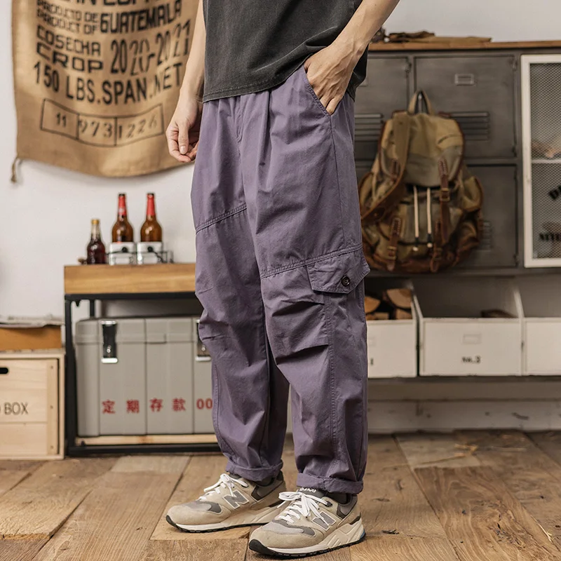 

2024 new cotton breathable loose small straight pants casual pants Japanese vintage overalls