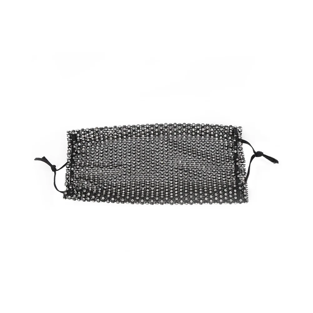 قطعة واحدة من قناع حجر الراين قناع وجه مزخرف عصري للنساء قابل للتنفس ومتين ومبتكر وأداء خارجي