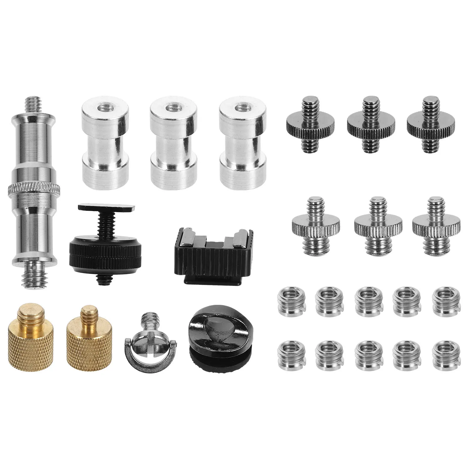 1Set Tripod Screw Camera Mount Adapter Alloy Durable Replacement Mount Parts Stable Use Tripod Screw Dual Ended Screws