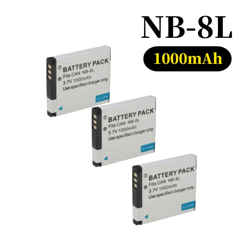NB8L NB-8L Rechargeable Camera Battery 1800mAh  for Canon PowerShot A3300 A3200 A3100 A3000 A2200 A1200 IS and Charger
