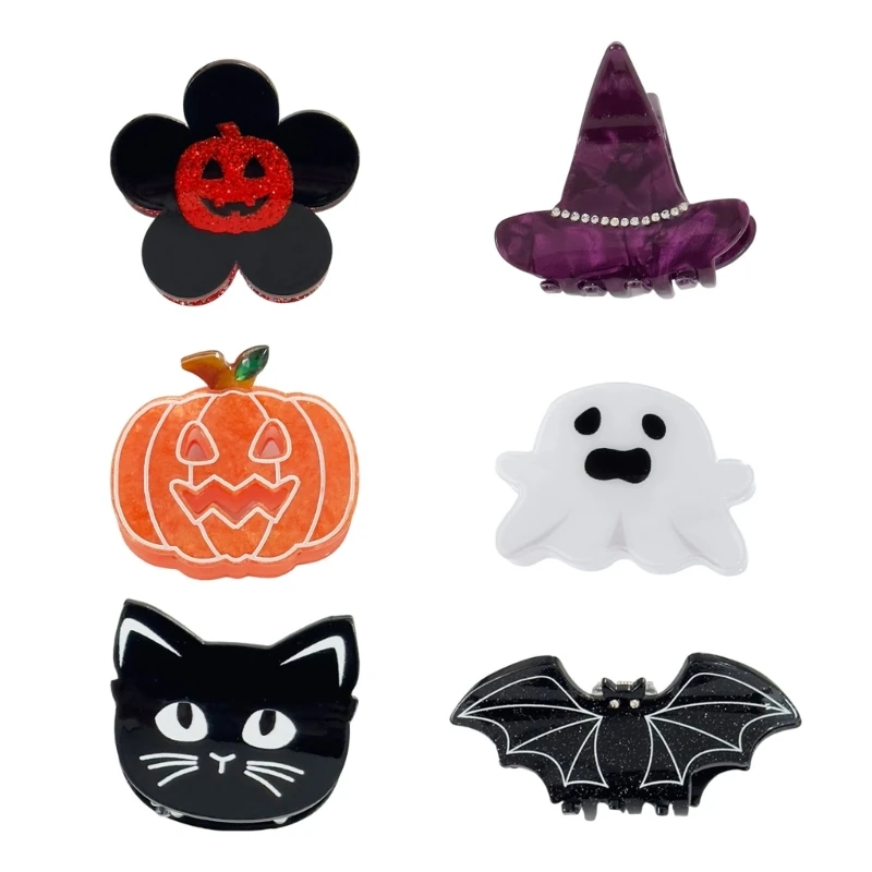 

Halloween Night Hair Barrettes Glittering Acrylic Craftsmanship Party Essential 15UB