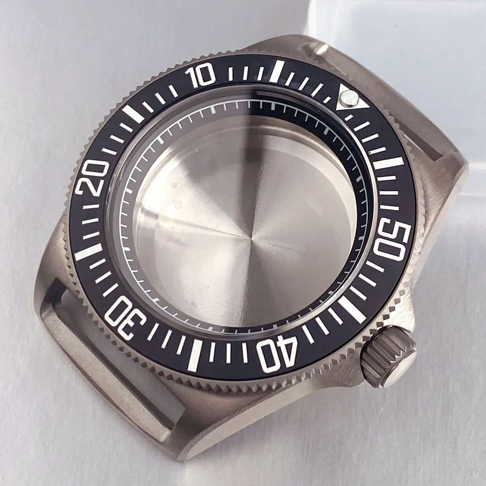 Tandorio New Diver Style Titanium Case 42mm Size 200m Waterproof Sapphire Crystal Glass Watch Case Fit NH34 NH35 NH36 Movement
