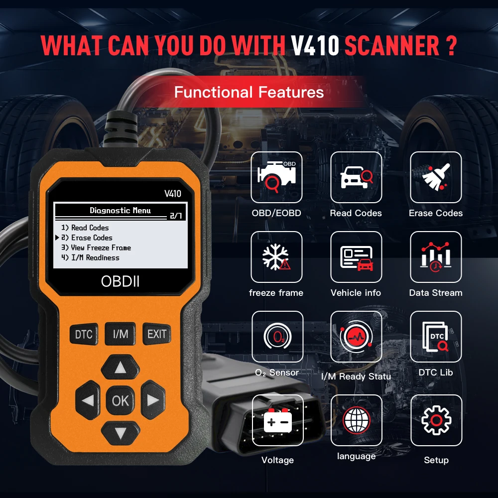 V410 Car Obd2 Scanner Diagnostic Tool Code Reader Engine Fault Code Reader Scanner Can Diagnosis All Obd Ii in 1996 Agreement gallery 5