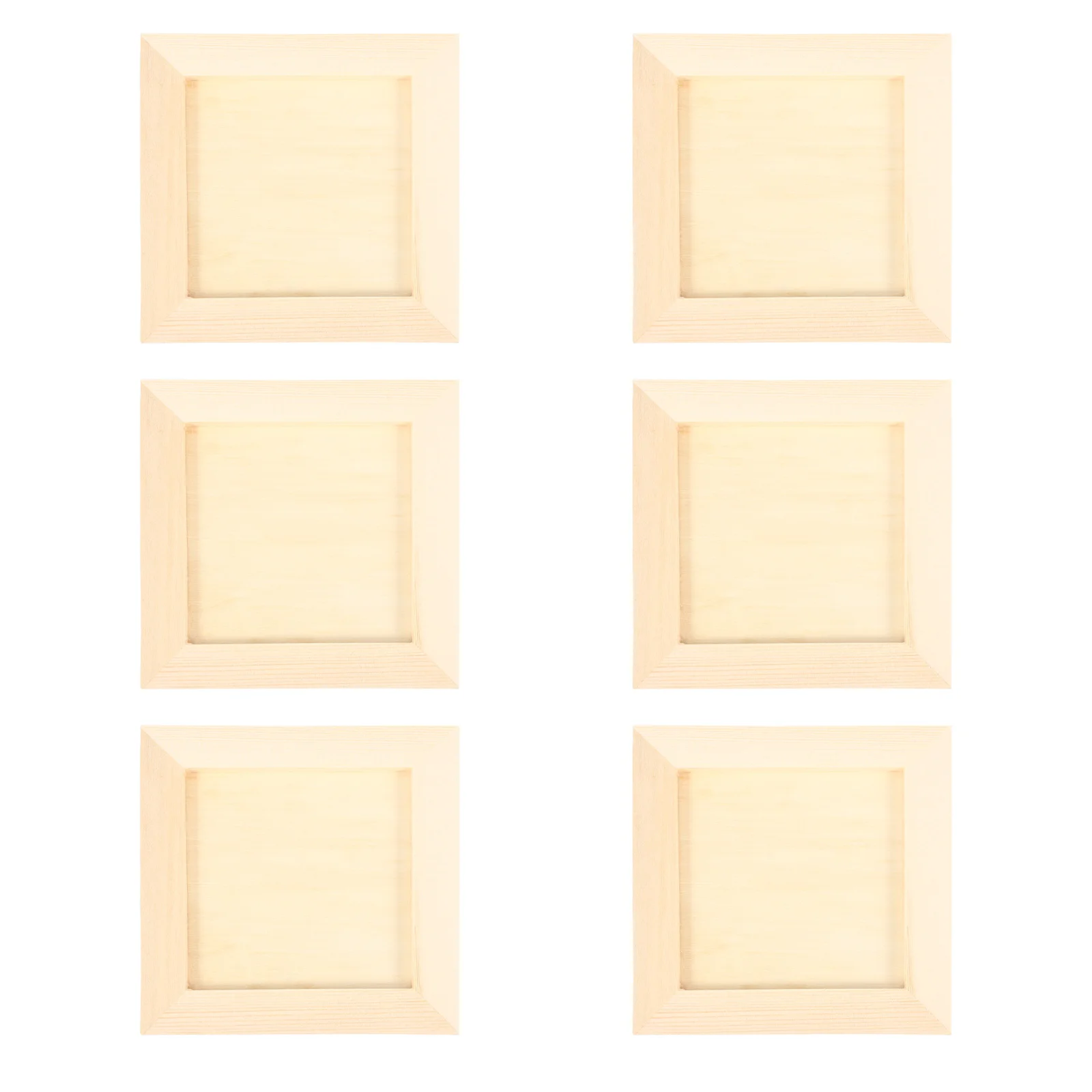 

6 Pcs Square Serving Tray Clay Picture Frame Wooden Frames Decorative Office Mini Photo