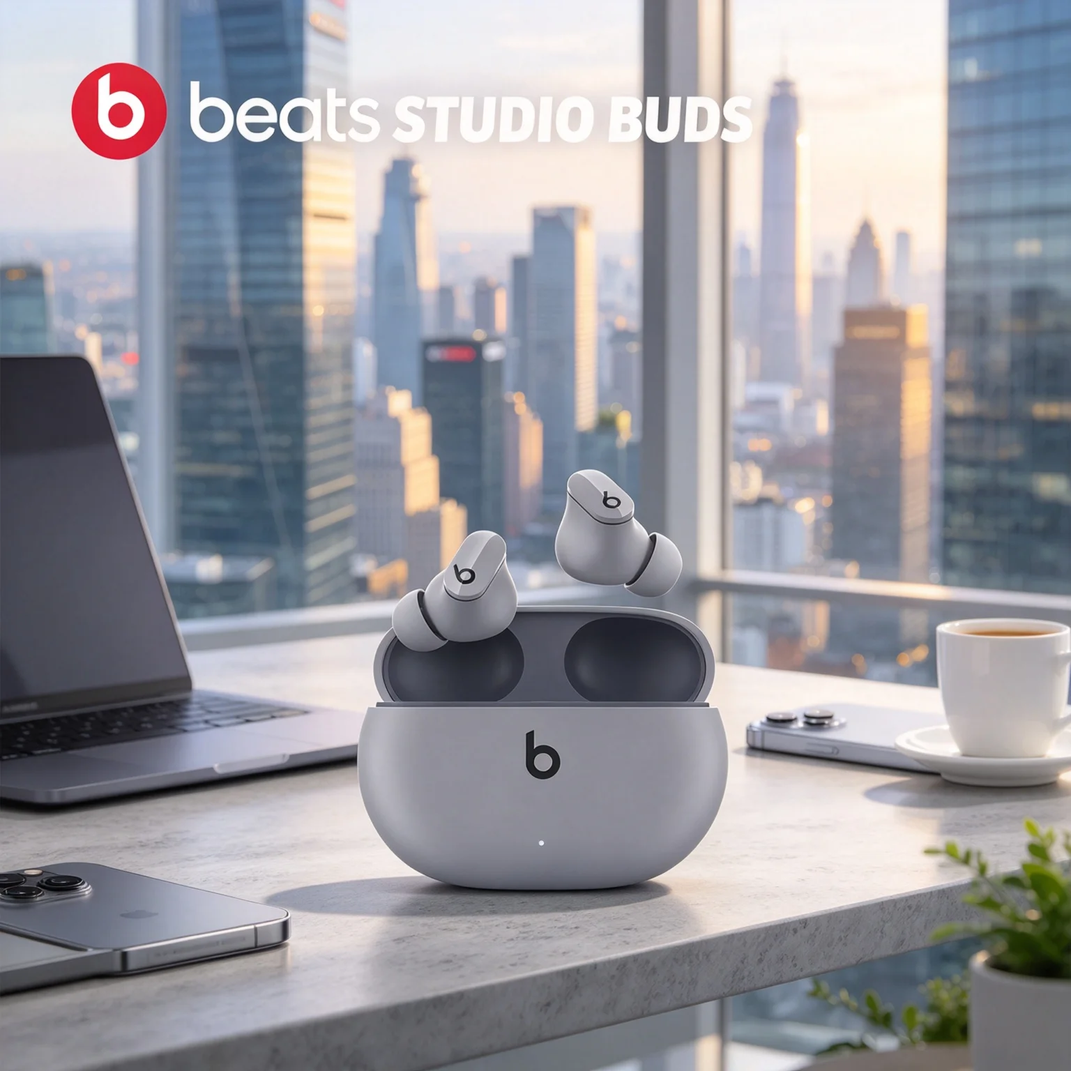 Beats Studio Buds Bluetooth In-Ear Earphones, Custom Balanced Beats Sound, Fast Fuel Charge, Dual Mics for Clear Voice Calls