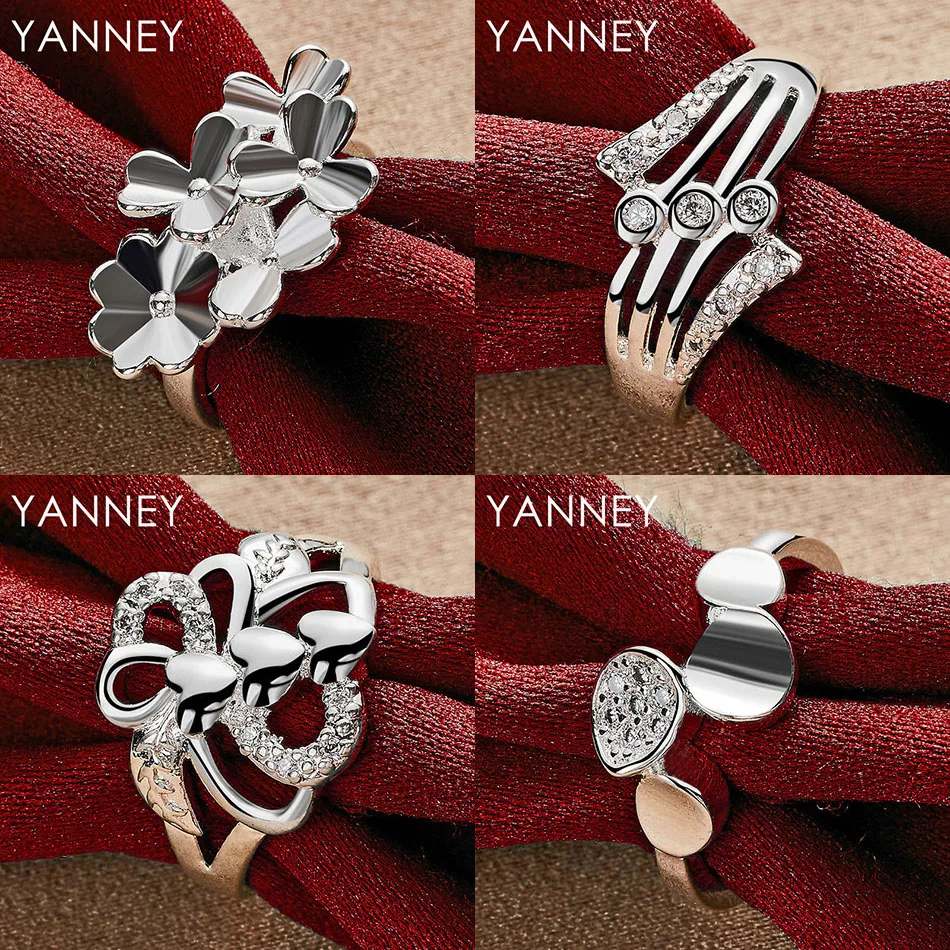 

Charm 925 Sterling Silver 7/8/9/10 Delicate Round Flower Ring Women's Party Gift Jewelry Accessories