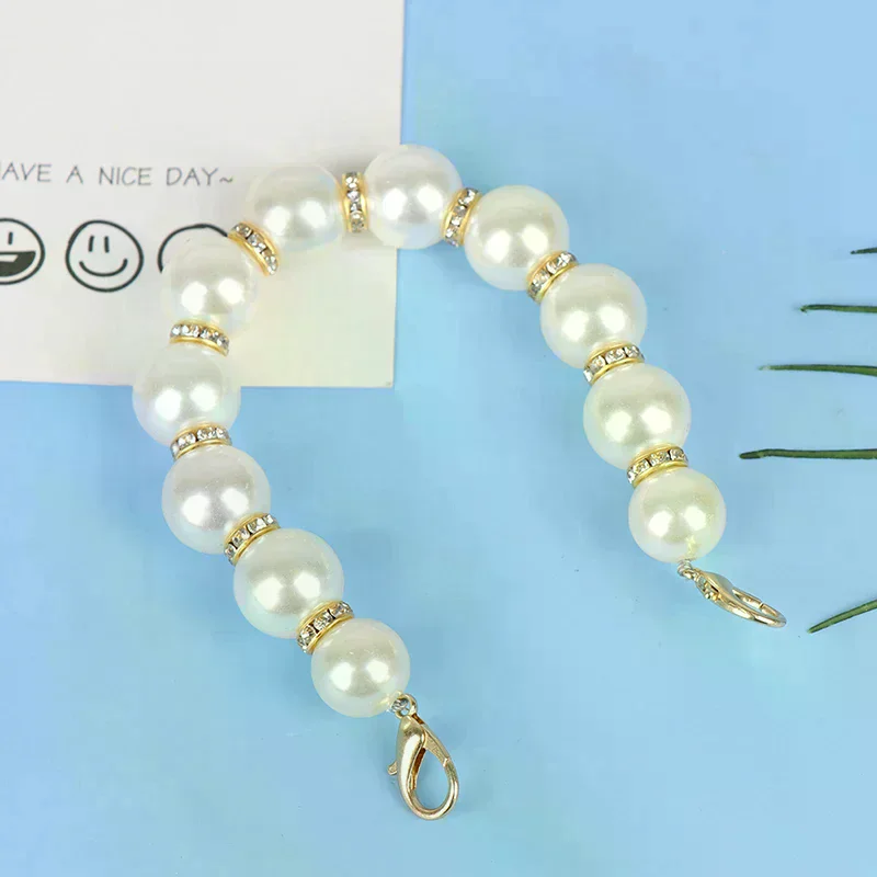 1 Pack Faux Pearl Bag With Beaded Belt Handle Chain Women's Bag Tote Bag Handle Replacement Pearl Carrying Chain Bag Accessories
