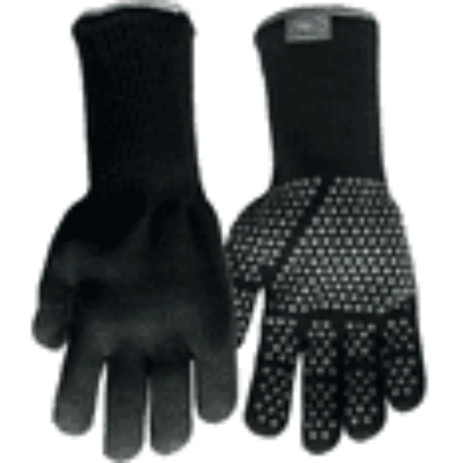 

Expert Grill Silicone Dotted Heat Resistant BBQ Gloves Black One Size Fits Most For Safe Outdoor Cooking