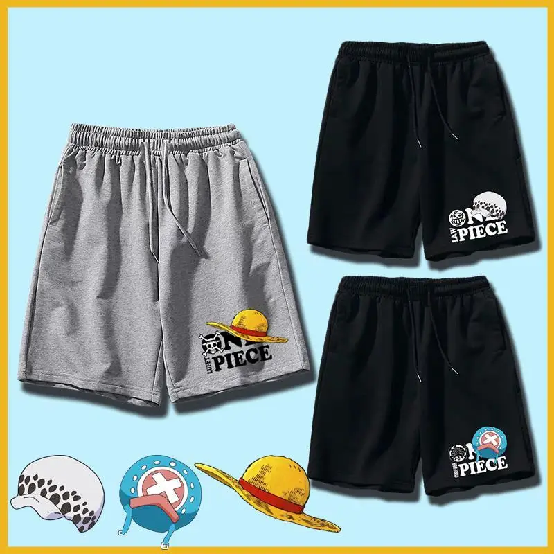 

Japanese animation ONE PIECE two-dimensional trend sports shorts Luffy Joe Barrow large size breathable jogging five-point pants
