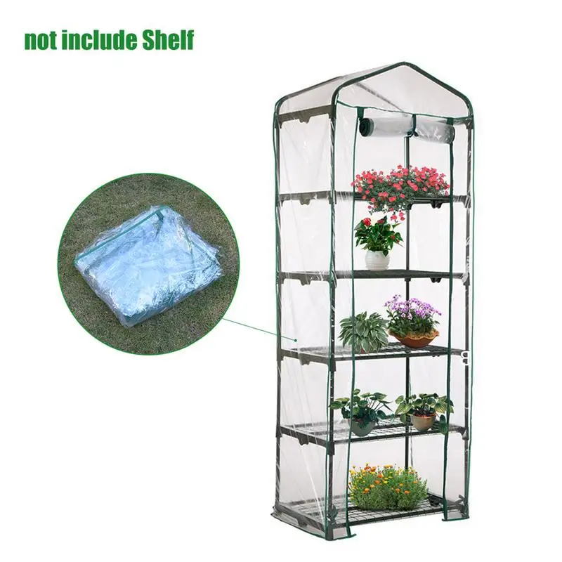 Greenhouse Cover Home Outdoor Plant Grow Tent PVC Cover Garden Green House Gardening Windows Accessories no Iron Shelf