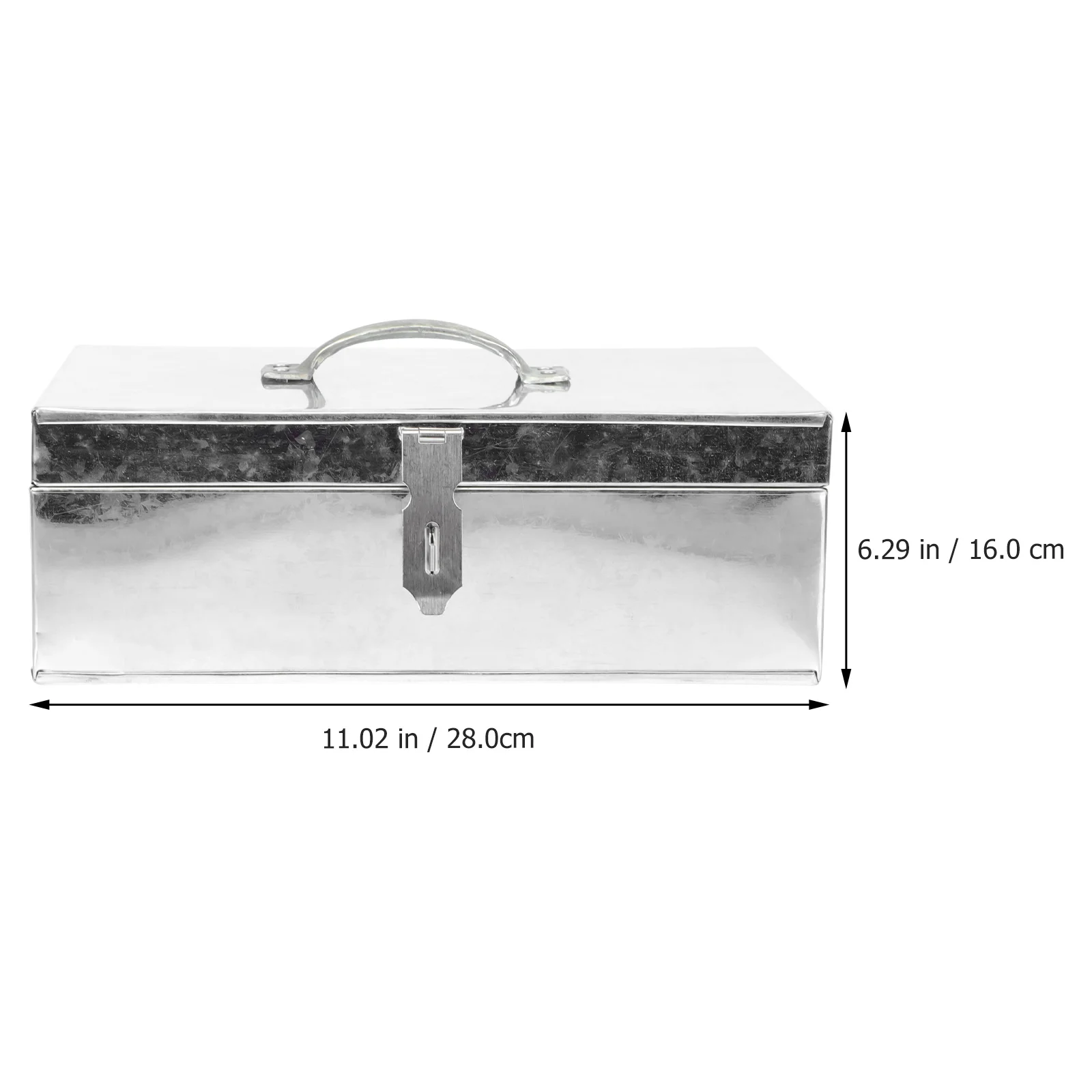 1Pcs Portable Tough Iron Sheet Tool Box Lock Storage Durable Household Repair Tool Organizer Box Cash Holder