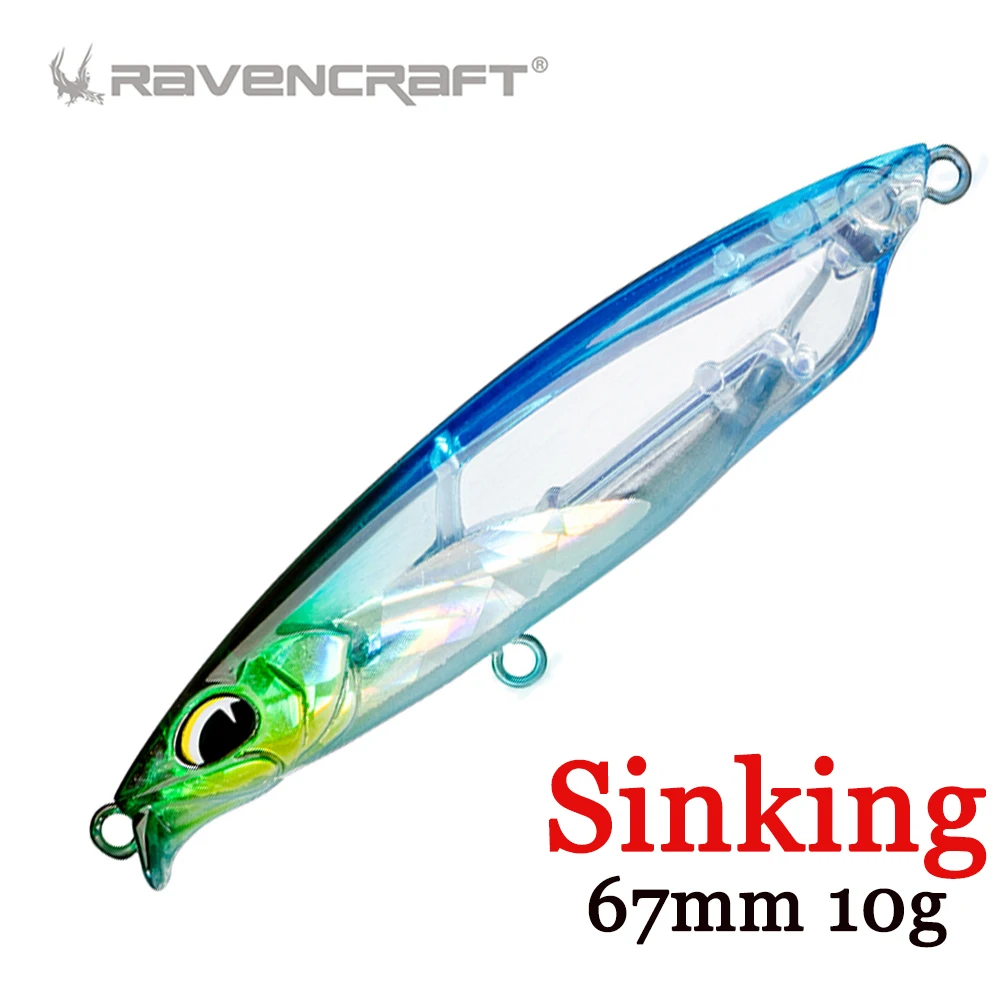 Ravencraft 10g YY-PLUG Slowly Sinking Pencil Lure Stickbait 67mm Fishing Wobblers Sink Hard Minnow Bait For Trout Baits