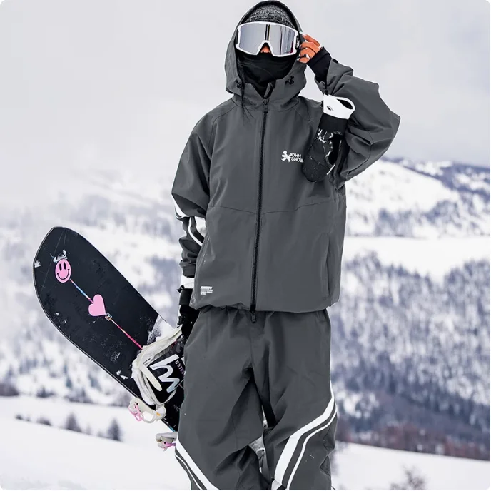 John Snow 3L SKI Suit Set Professional Snowboarding Clothes Hardshell Waterproof Windproof Thermal Snow Jacket Pant Women Men