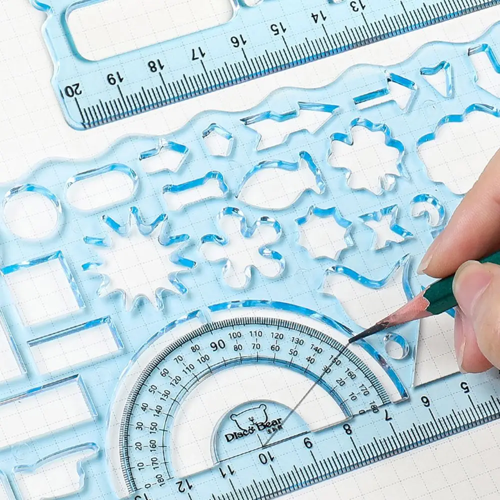 Geometric Drawing Template DIY Puzzle Template Rulers Drafting Supplies Drawing Ruler Mathematical Geometry Wavy Line Ruler view 3
