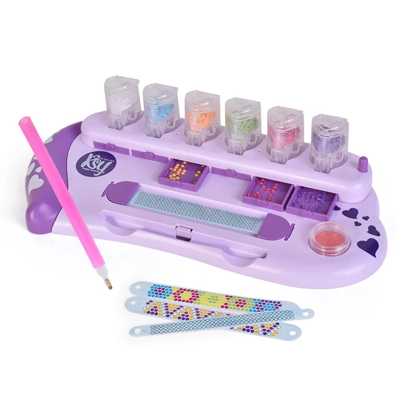 Diamond Paste Woven Diy Manual Dot Drill Bracelet Multi-Color Children's Cartoon Puzzle Dot Drill Toy