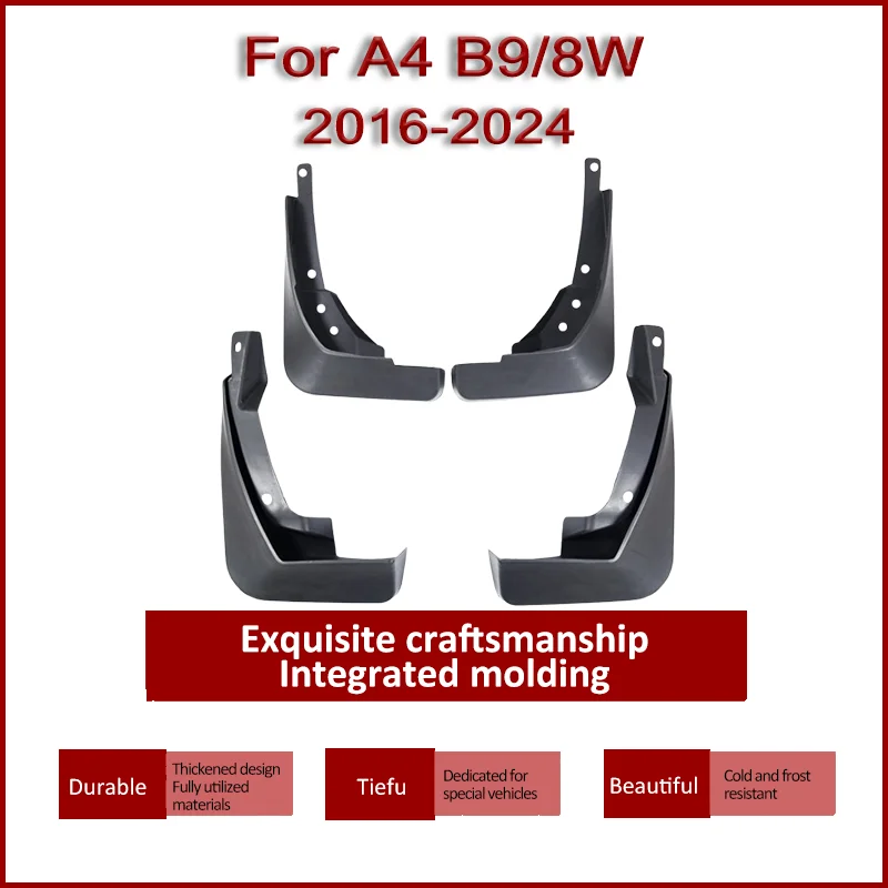 Car Front Rear Mudguards For Audi A4 B9 8W Sedan 2016-2024 4PCS Accessories Luxury Fender Mudguard Anti-splash Mud Flaps Guards