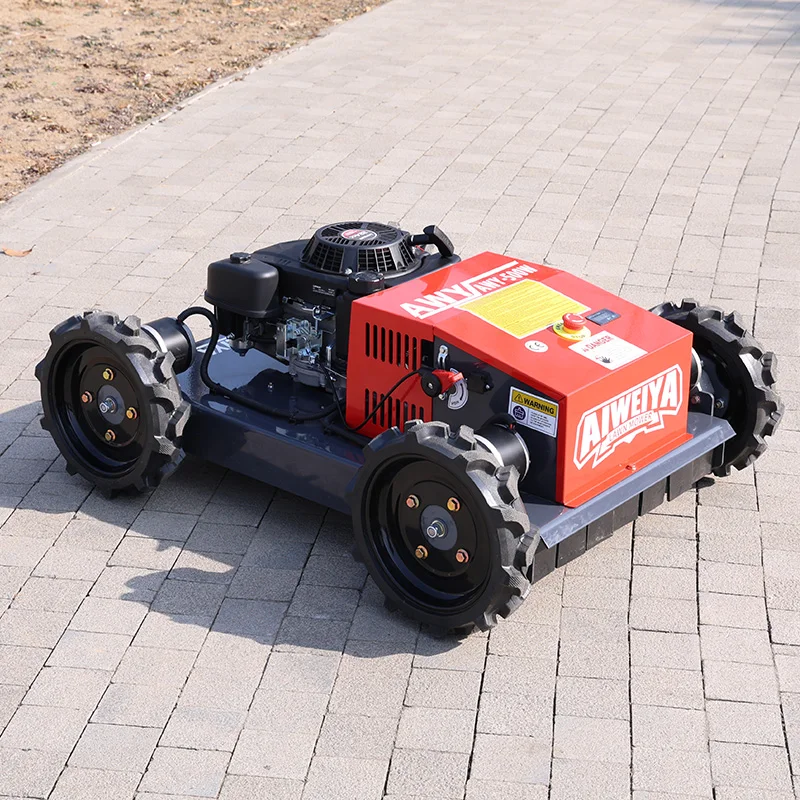 

Customized remote-controlled lawn mower with high-horsepower engine for weed removal and lawn trimming