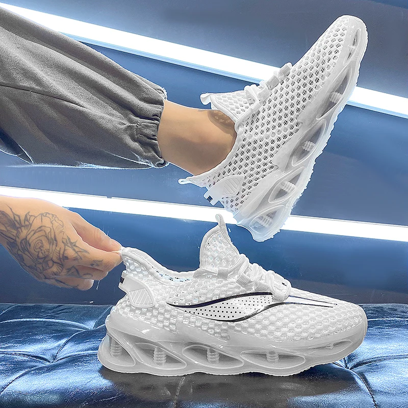 

Мужские летние дышащие кроссовки из сетки, легкие повседневные кроссовки с амортизацией