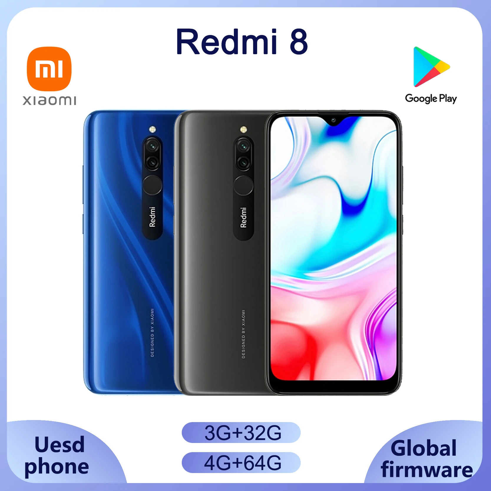 Xiaomi Redmi 8 smartphone dual SIM card12MP+2MP+8MP 6.22-inch screen Snapdragon 439 eight core 4G LTE used phone