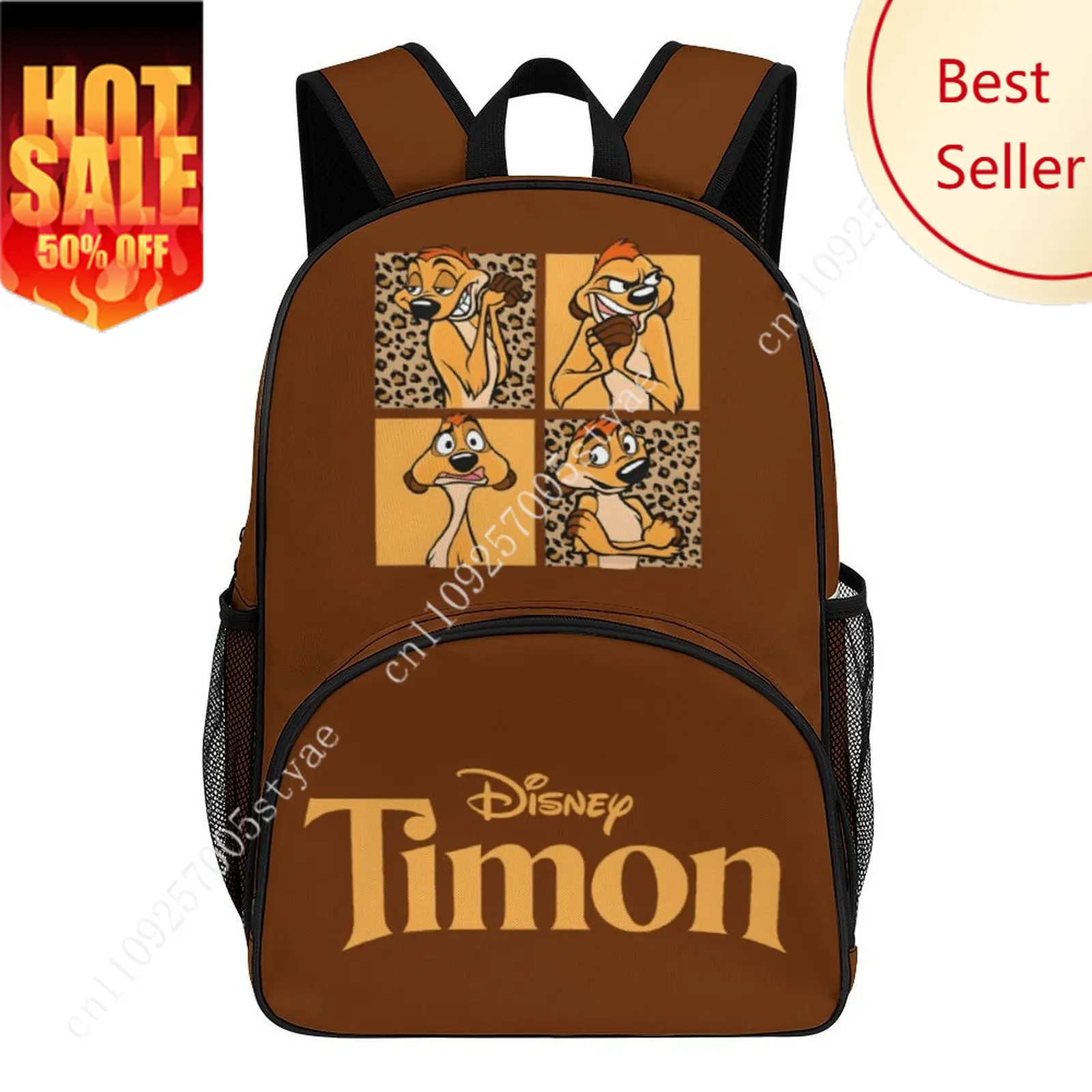 

Timon The Lion King Large Capacity Backpack Disney Cartoon Decorate Fabric Bags Design Your Photo Logo Party Holiday Custom Gift