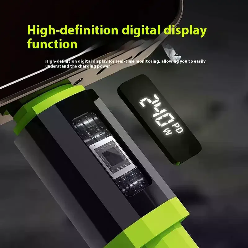 240W 1.5m Fast Charging USB Type-C To Type-C Cable With Real-Time Power Display For Mobile Phone Fast Charging Cable