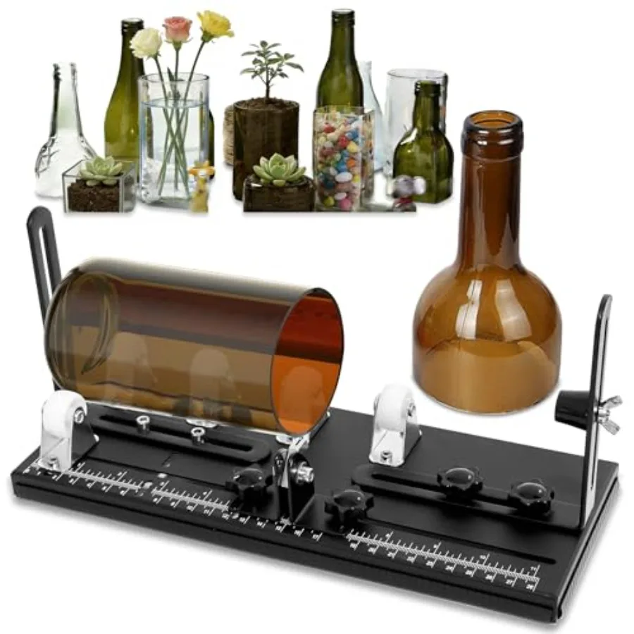 

Smasener Glass Bottle Cutter, Upgraded Double Dam Boards Bottle Cutting Tool Kit, Curved Glass Cutting Tool for Round and Squar