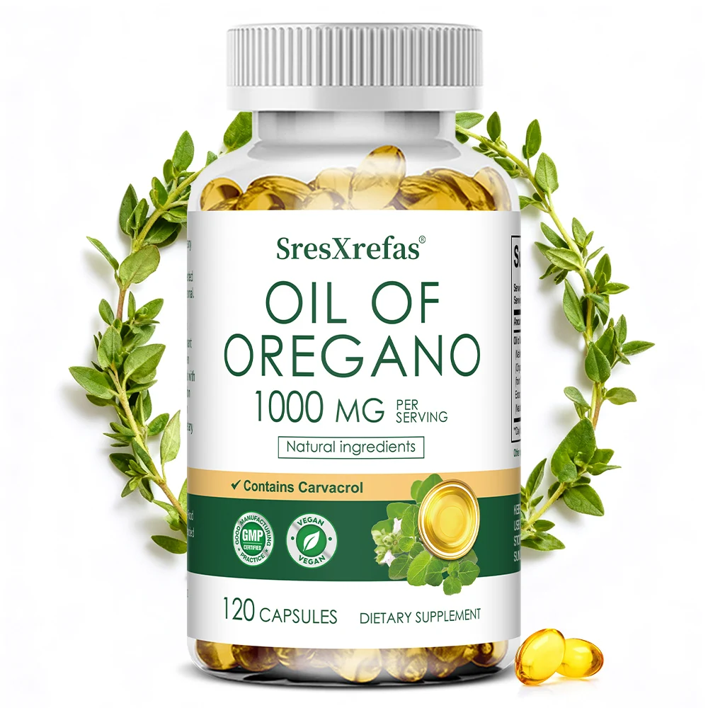 

Oregano Oil Softgels 1000mg - Immune Digestive Health, Antioxidant, Gut Cleansing, Healthy Intestinal Flora, 60/120 Counts