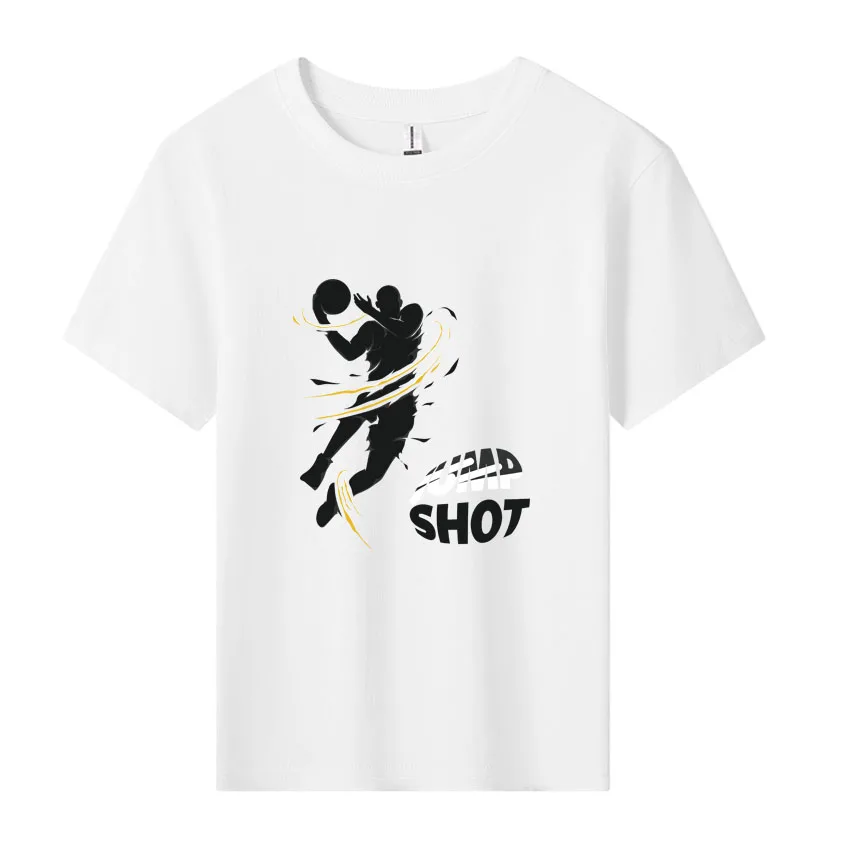 Cotton Kids T-shirt Basketball Superstar Classic Moves Graphic Print Shirt Summer Boy Girl Clothes Short Sleeve Children Tops