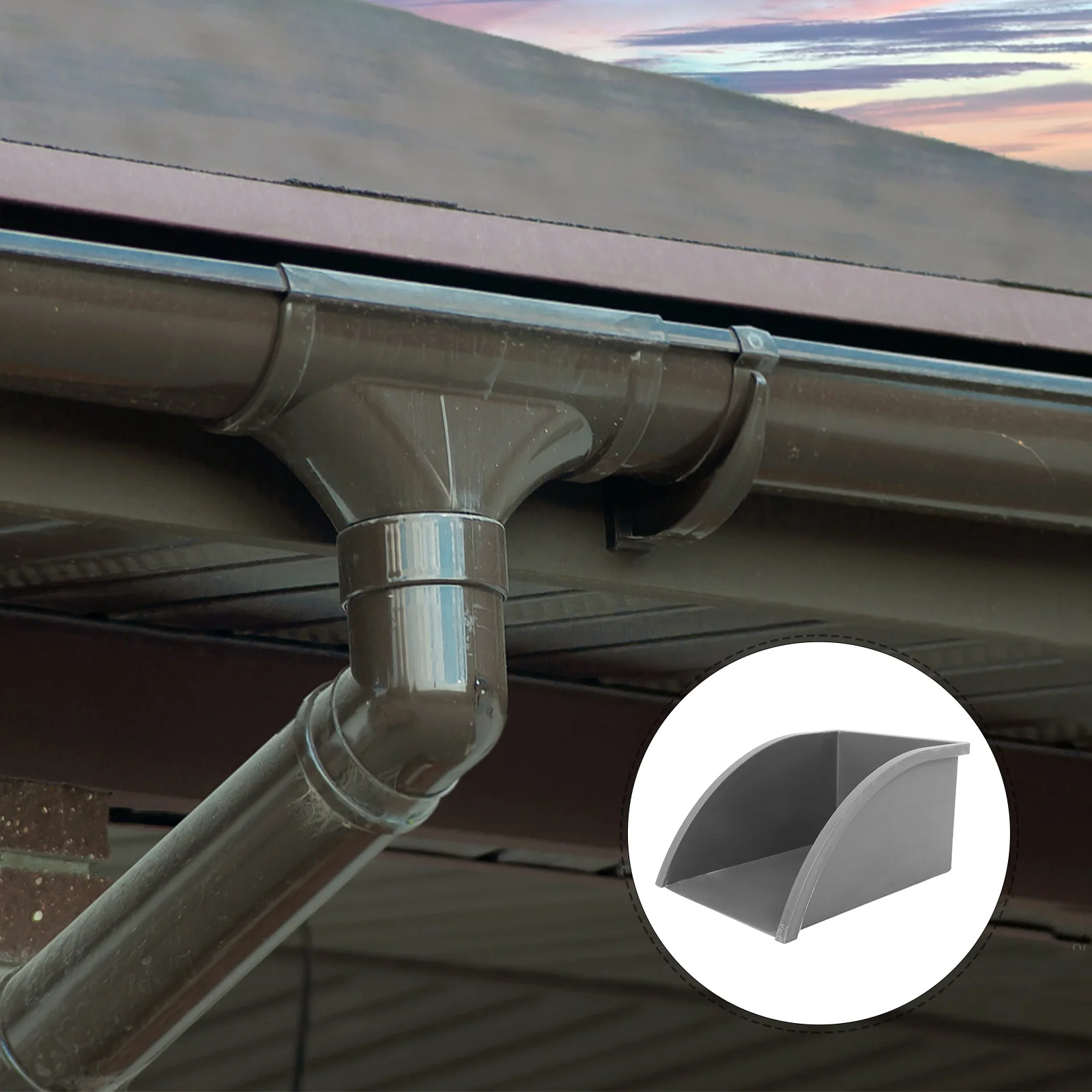 Rain Gutter Downspout Splash Block Plastic Water Diverter With Debris Filtering Tray For Extended Drainage Outdoor Yard Garden