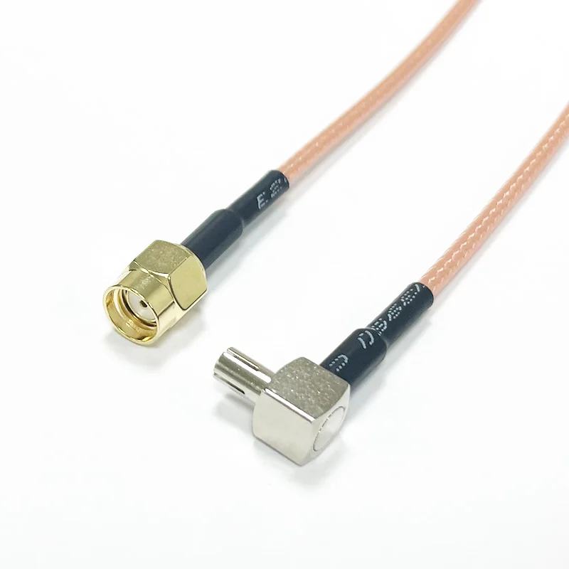 RG316 RP-SMA Male to TS9 Male Right Angle External Antenna Adapter Cable