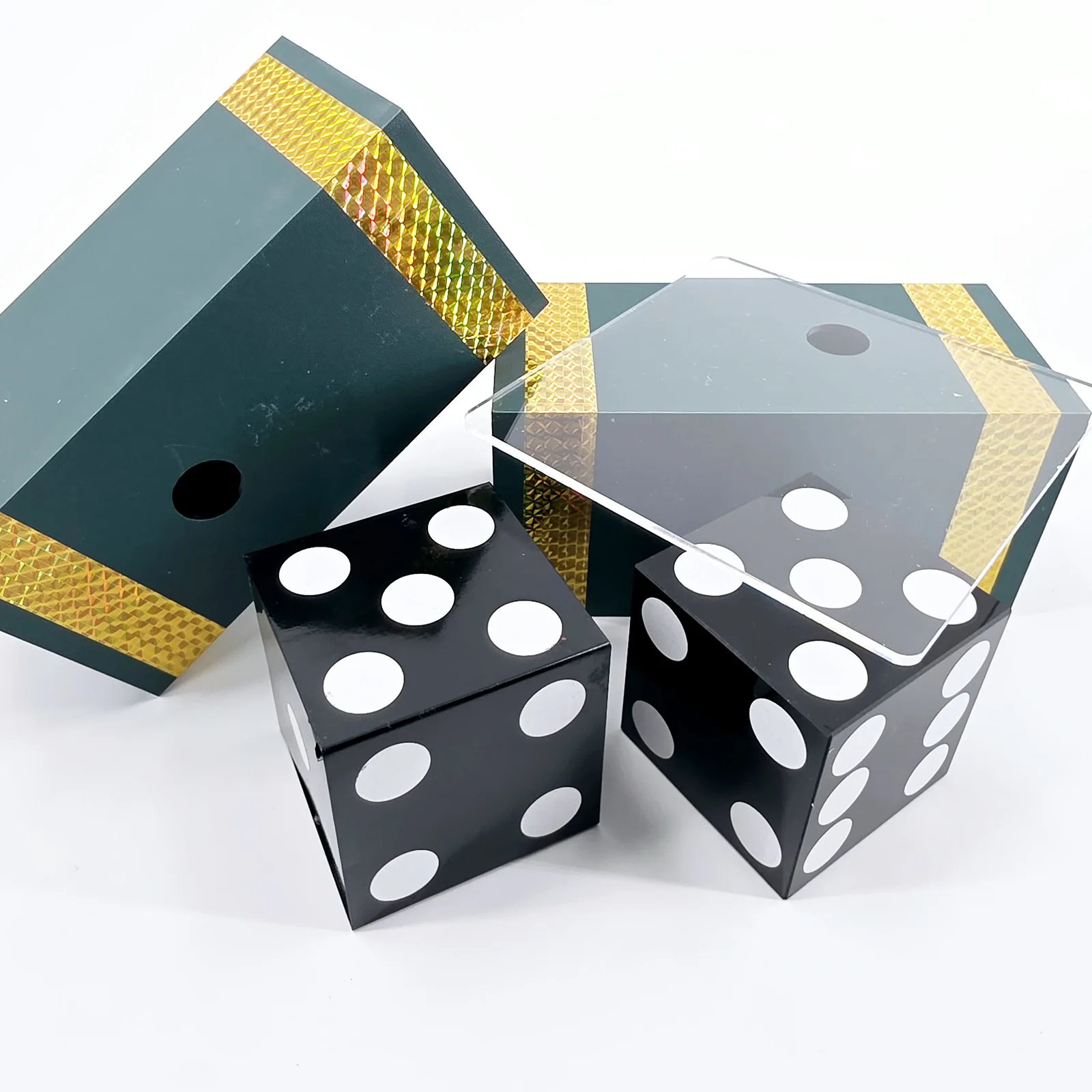 Dice Penetration Glass Impossible Die Penetration Stage Magic Trick mentalism Illusion Fun Party Trick Professional Magic show