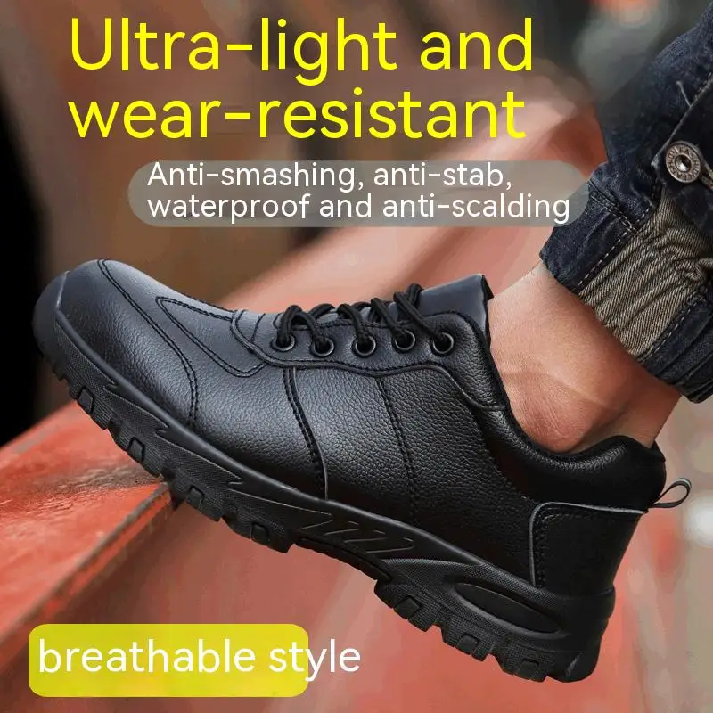 

Safety Shoes Men Waterproof Work Shoes Indestructible Sneaker Puncture-Proof Security Rubber Non Slip Boots Anti-smash Steel Toe