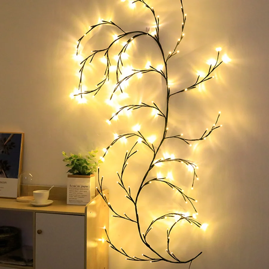 Guirxiété Lumineuse Branche de Saule Créative, 2.3M, 144 Gible, Imperméable, Décoration de Noël, pour Chambre, ixde Mariage, Vacances