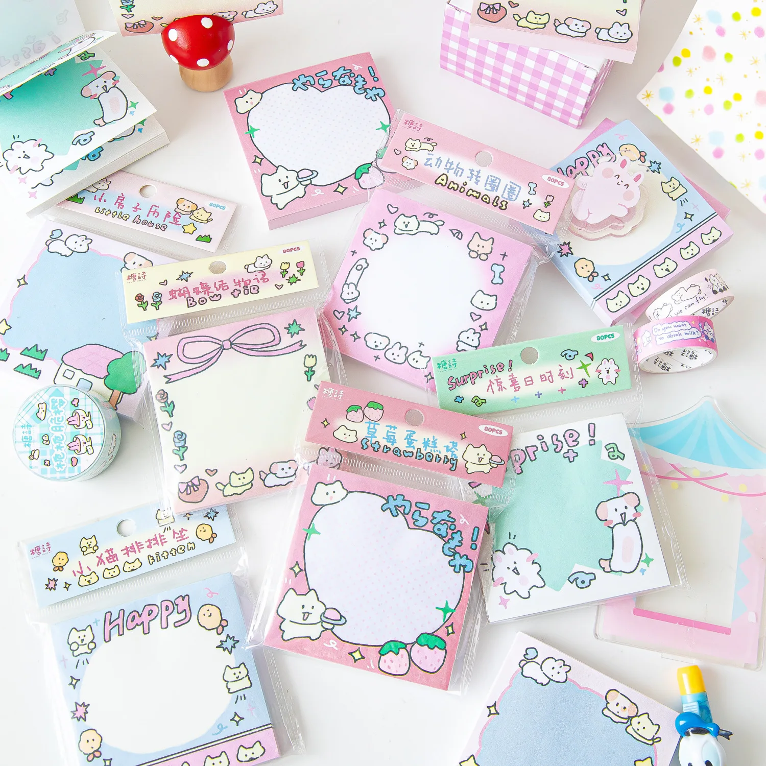 MINKYS 50 Sheets Kawaii Memo Pads Paper To Do List Memo Note Paperlaria DIY Material Stationery