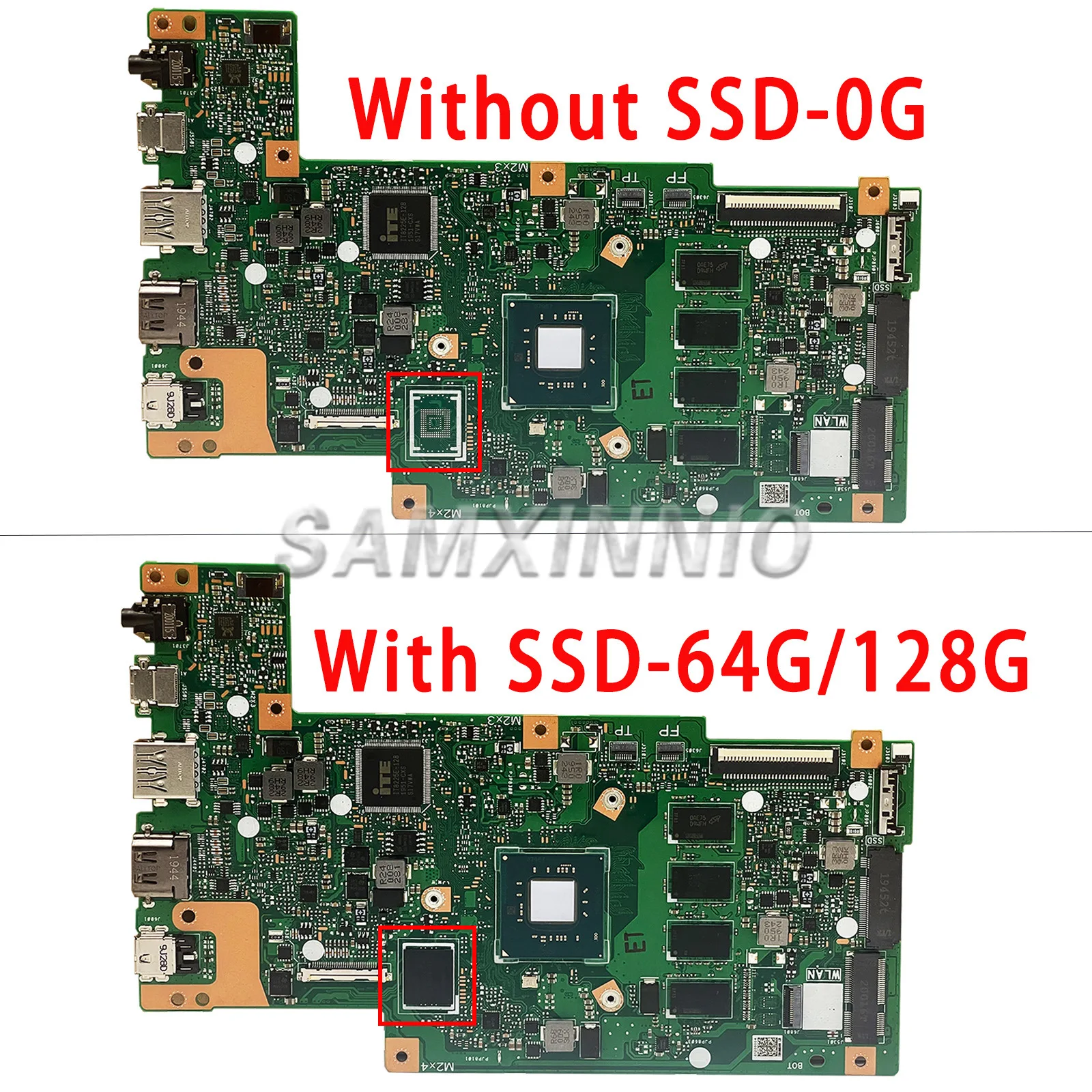 SAMXINNO For ASUS E410MA E410MAB E410M E510MA E510MAB R429M F414MA Laptop Motherboard N4020 N5000 N5030 4G/8G RAM 64G/128G SSD