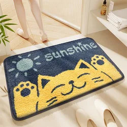 40*60cm Foot Mat Cute Cartoon Cat  Flocking Waterproof  Bath Mats Entrance Toilet shower Bathtub Anti-Slip Carpet Bathroom Rug