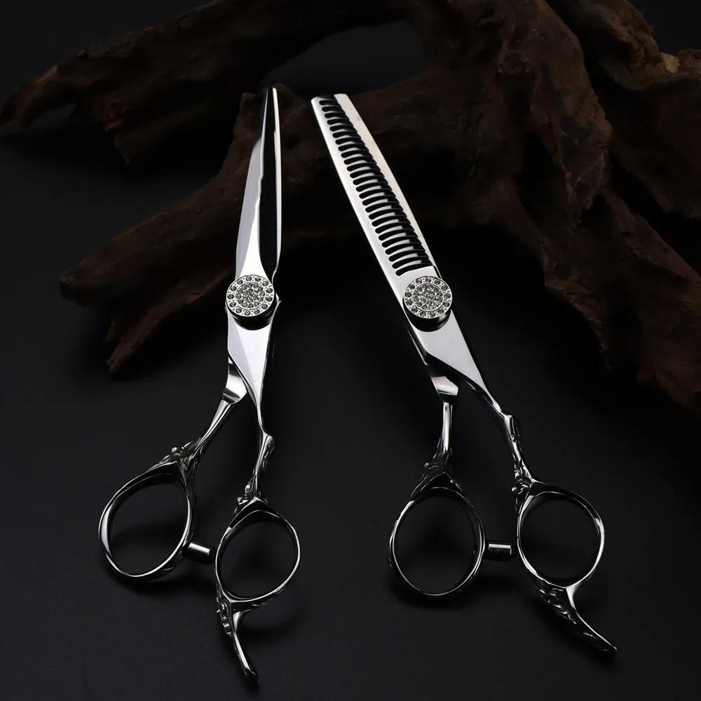 

Professional Japan 440c 6 inch Gem scissor Upscale hair scissors haircut thinning barber cutting shears hairdressing scissors