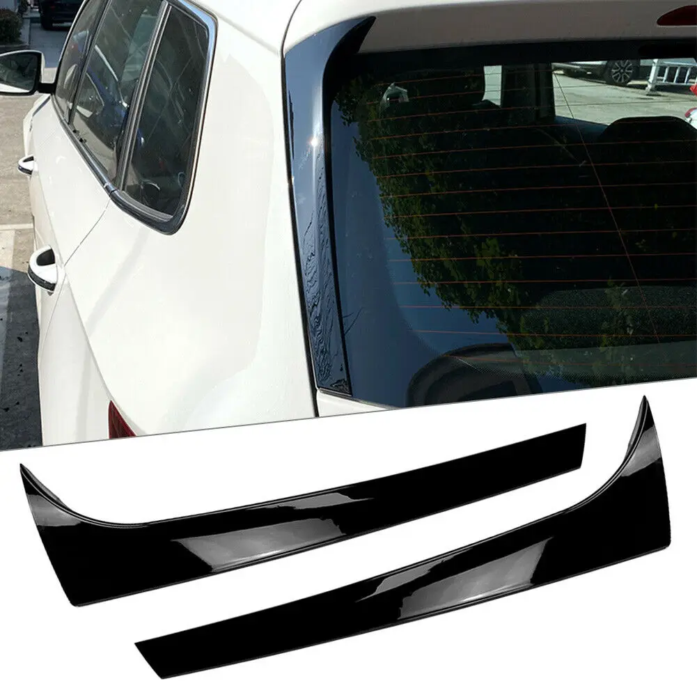 2pcs Glossy Black Rear Window Splitter Side Spoiler Canards Aprons Trim Cover Sticker For Skoda Karoq 2017-2021 Car Styling