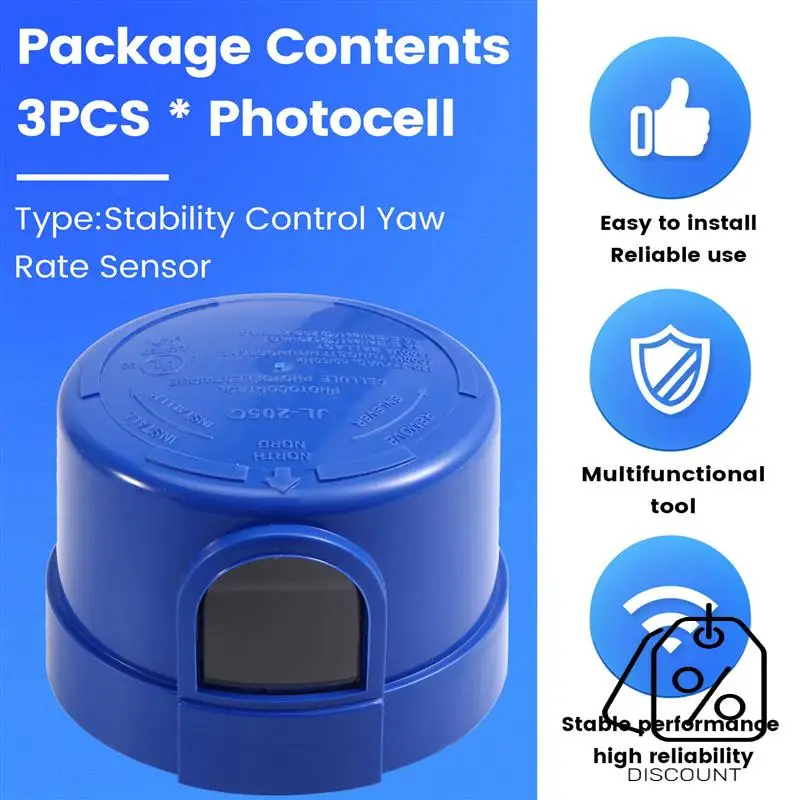 BAAG-3 Pack Photocell For Outdoor Light,Auto On Off Photo Sensor Switch With Twist Lock,Dusk To Dawn Photoelectric Light