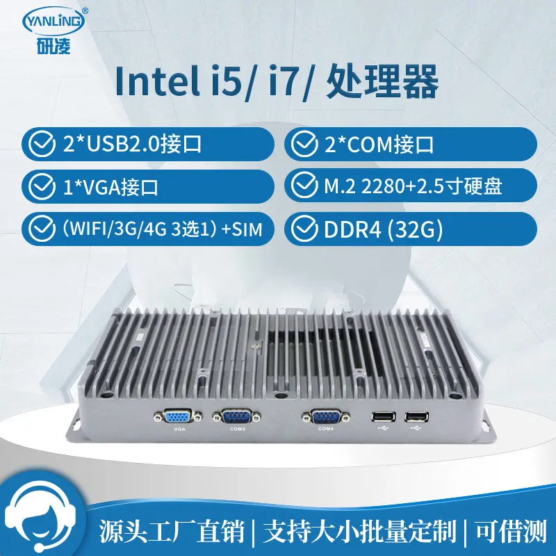 3046 Industrial PC Mini PC Host Commercial Embedded Fanless i5/i7 New 8th Gen 10th Gen Processor