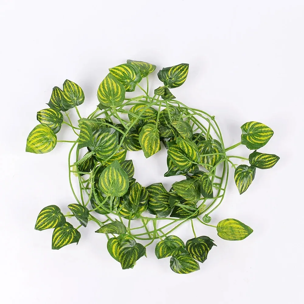 Grüner Efeu, 210 cm, LED-Lichterkette, Blatt, künstlicher Kranz, Hängepflanze, geeignet für Zimmer, Garten, Büro, Hochzeit, Wanddekoration – Detail 8
