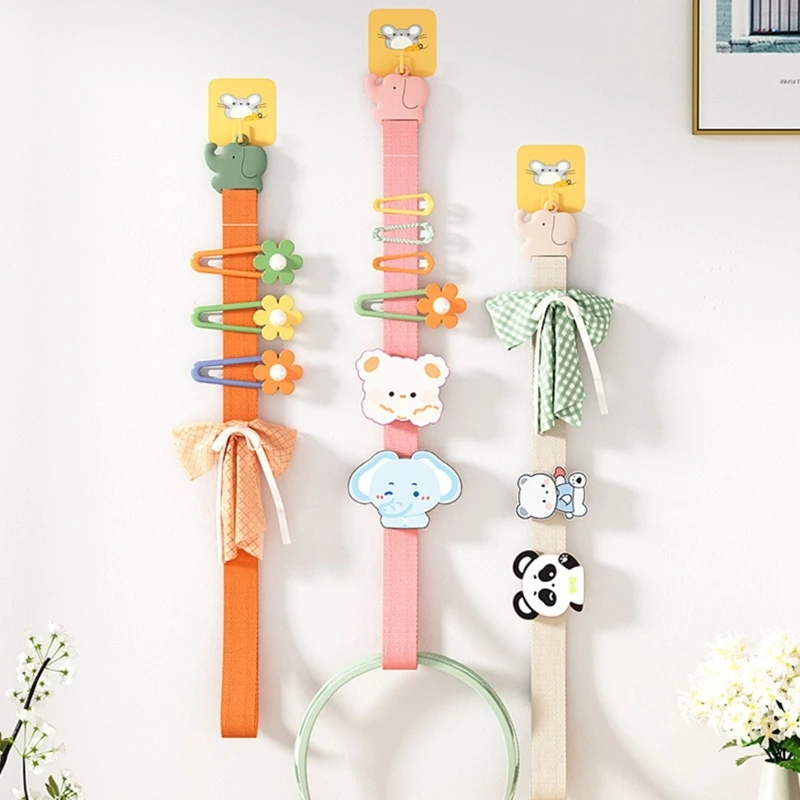 Cute Cartoon Baby Hair Clips Holder Soft Silicone Kids Barrettes Headband Storage Strap Girls Hairpin Organizer Hair Accessories