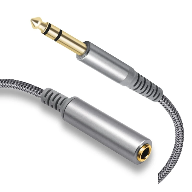 Cabo de extensão de áudio 200-600cm, 6.35mm, 1/4 polegadas, trs macho para fêmea, adaptador, cabo estéreo para fone de ouvido, microfone, amplificador, mixer