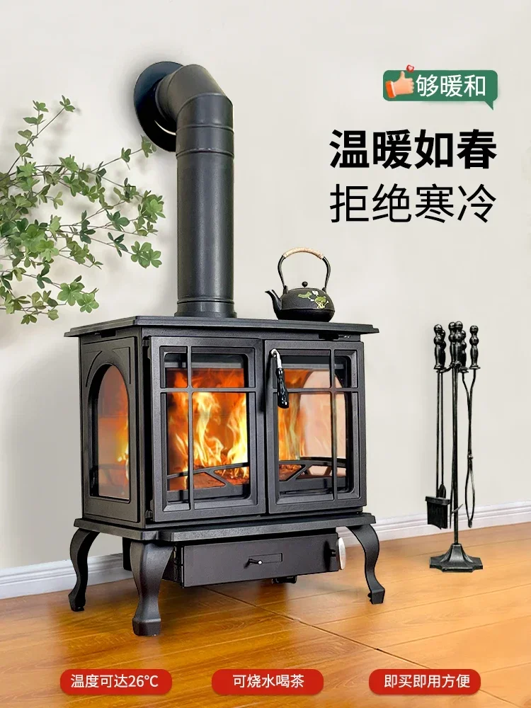 Fireplace, real fire, burning, heating, indoor rural villas, homestays,  burning, cast iron  burning fireplace